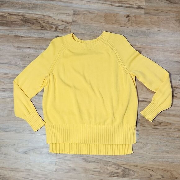 💜Old Navy Yellow Hi-Low Long Sleeve Sweater Large - Picture 1 of 8